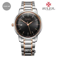 Julius Brand Stains Steel Watch Ultra Thin 8mm Men 30m Waterproofwatch Wristoat Date Limited Edition Whatch Montre JAL-040 Bil5