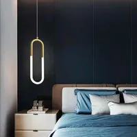 Pendant Lamps Modern Creative U-Shaped LED Light Simple Gold Chandelier Bedroom Eye Protection Domestic Dining Room Hanging LightPendant