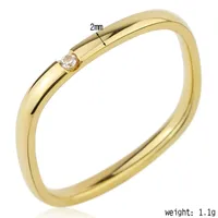 Gioielli in acciaio inossidabile a forma quadrata anelli a fascia cristallina per love Women Ring Party Gift