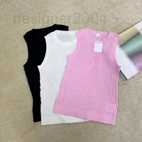 여자 티셔츠 디자이너 2022 Small Flvor Pure Cotton Knitted Vest on Summer Fullover ND Bottomless Sleeveless Sulture Vell Top Hzkx