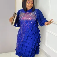 Plus Size Summer African Party Dresses For Women Traditionell Dashiki Africa Clothing Diamond Ankara Wedding Evening Gown 220713