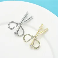 Pins Brooches Wuli&baby Sparkling Full Rhinestone Scissors Gold Color And Silver For Women Fashion Brooch Badge JewelryPins