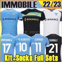 Hombre Niños kits socks full sets 2021 2022 Lazio Camisetas de Fútbol maglie 21/22 IMMOBILE LUIS BASTOS SERGEJ BADELJ LUCAS J.CORREA ACERBI MARUSIC jerseys football shirts