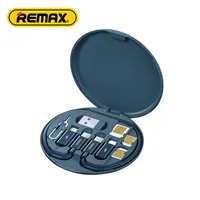 REMAX Universal 3 i 1 USB-kablar 60W Max Output Fast laddningstyp C Micro Data Cable Storage Set för Apple iPhone/Samsung/LG RC-190