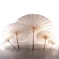 Gelin Düğün Parasolleri Beyaz Kağıt Şemsiyeleri Çin Mini Zanaat Şemsiye 4 Çap 20 30 40 60cm Toptan satış