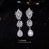 Joyas Pendientes de alta calidad Silver Long Crystal Fashion Cubic Zirconia Woman Jewelry Fiesta de joyas Accesorios de la noche Agua Zy290z