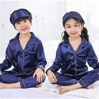 Dzieci piżama nie obejmuje opaski dla dzieci piżama jesienne dziewczęta z długim rękawem Zestaw śpiących chłopców jedwabna piżama garnitur dla dzieciaka 1956