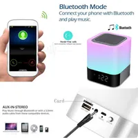 Haut-parleur Bluetooth lumineux de l'atmosphère colorée LED Mini portable USB Night Light Alarm Clock Beat Light Wireless Sound