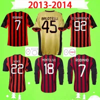 2013 2014 Retro Soccer Jersey Vintage Football Shirt 13 14 Tredje Classic AC Maglia Da Calcio Maldini Honda Milan Inzaghi Robinho Kaka Montolivo El Shaarawy Balotelli