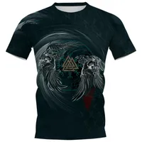 القمصان الخاصة بالرجال cloocl viking loves 3d Graphic Eagle Triangle Trienge T-Shirt