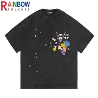Rainbowtouches HalfSleeve TShirt Unisex High Street Vintage Graphic T Shirt Loose Casual Street Fashion Blind box Pattern 220629