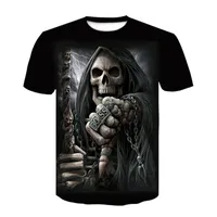 Мужские футболки 2022 Дизайн футболка мужчина/женский хэви-метал Смертельный череп 3D-печата