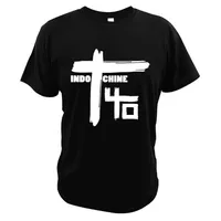 Indochine pop rock onda de camiseta francesa banda masculina de manga curta casual 100% c teses de verão tops tops eu sizze 220624