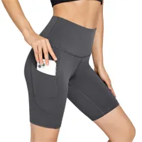 LetSfit Y03 Pantalones de yoga para mujeres con bolsillos Leggings de entrenamiento de alta cintura con pantalones de fitness grises hechos para ser duradero diseño texturizado