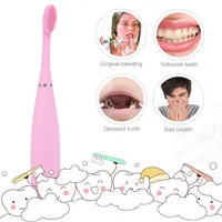 USB Rechargeable Sonic Silicone Toothbrush Dental Deep Clean Oral Brushes Soft Gum Massage Waterproof Electric Teethbrush306e