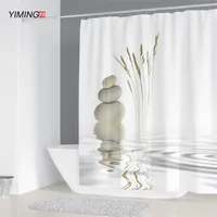 Tende da doccia stampata per ciottoli yiming tende lavabili per muffa con tende decorative per bagno per bagno gancio 240*180 cm 220505