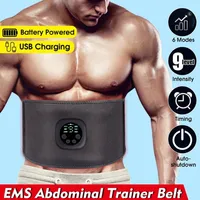 EMS الذكي للياقة الحزام LED عرض المنبه الكهربائي جهاز تدريب ملصقات عضلات البطن