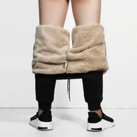 Plus Fleece Thick Sports Trousers Men's Winter Long Pants Fat Increase Lamb Warm Feet Men Loose Guard Male