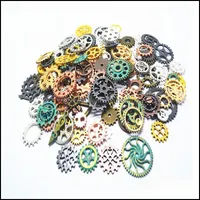 Inne odkrycia biżuterii Komponenty 100 g/paczka Vintage Metalowy punk sprzęt mechaniczny DIY Akcesoria Mticolor ACCES DAE