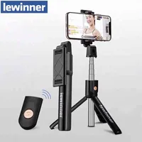 Lewinner 3in1 Wireless Bluetooth Selfie Stick per iPhone / Android Pieghevole Palogena Palogena Monopod TETTORE REMOTE ESTENIBILE MINI TREPOD W220413
