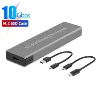 M2 SSD CaseNVMe M.2 to USB Type C 3.1 SSD Enclosure Adapter for Dual Signal NVMe PCIE NGFF SATA M+B Key SSD Disk Box Case