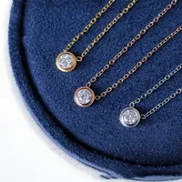 Colares de pingente de diamante Singel colar de cor de ouro rosa para mulheres de colarinho vintage de colarinho vintage jóias 30