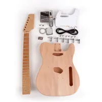 일렉트릭 기타 키트 미완성되지 않은 구운 메이플 목 프렛 보드 DIY 마호가니 바디 22 프렛 텔레