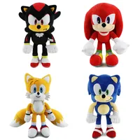 30 cm Llegada Juguesa de felpa Sonic the Hedgehog Tails Knuckles Echidna Doll Animals Toys Fiesta de regalo de cumpleaños Animales