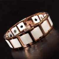 リンクチェーンOktrendy Ceramic Magnetic Bracelet Men Momen Big Health EnergyBracetes Bangles Charm for WomenLink
