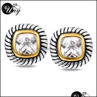 Серьги для гвоздиков ювелирные изделия Uny Серьера антикварные женщины бренд французский клип CZ Wire Vintage Designer вдохновляющий David Dift Delive 2021 6QK8P