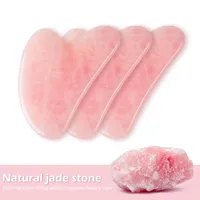 Other Massage Items Natural Jade Gua Sha Scraper Board Rose Quartz Guasha Stone For Chin Neck Relax Sliming Wrinkle Remover Beauty CareOther