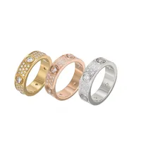 Frauen Männer Paar Liebesbandringe leuchten Diamantschraube Edelstahl Zirkon Luxus -Schmuck Ring Geschenk