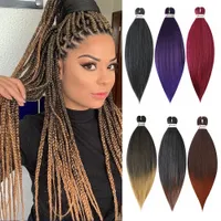 Costume Accessories Pre Stretched Ombre Synthetic Braiding Hair Extensions Easy Crochet Braid Hair Yaki Straight Hair Bundles Low Temperatu