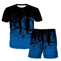 Herren Tracksuits Sommer Man T-Shirt Set Fitness Schnelltrocknen Casual Shorts Outfit Sets 3D-Druck cool