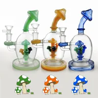Newest Mushroom Glass Bong Hookahs Showerhead Perc Glass Water Pipe Ball Style Oil Dab Rigs Unique Bongs Smoking Accessories 14mm 261S