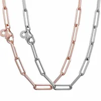 Pendanthalsband 925 Sterling Silver Necklace Rose Gold Me Link Snake Chain Mönster för Women Bead Charm Diy Europe Jewelry294D