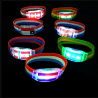 2022 Qatar World Cup LED Bracelets National Flag LED Bracelet Glow Watch Brazil USA England Germany Football Team Cheer Props Party Decoration Supplies