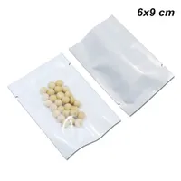 300pcs lot 6x9 cm berrak / beyaz açık üst poli plastik torba ısı sızdırmazlık gıda sınıfı paketleme torbaları Vakum poli kese şeker