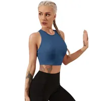 Yoga outfit UVRCOS Fitness Sports T-shirt Kvinnor Fashion Cross Back Hollow Bow Sleeveless Vest Workout Crop Top