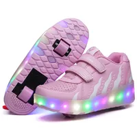 Sneakers per bambini Led scarpe a due ruote Sneaker Roller Boys Girls Church Childres Luminose Skates Shoe Casual Shoes 28-43 220425