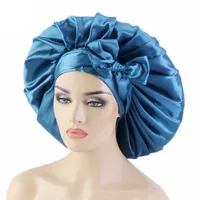 الجملة مخصص الحرير اصطف بونيه كاب المرأة كبيرة الحجم bowknot النوم ليلة قبعة الرأس غطاء bonnets قبعة الفتيات