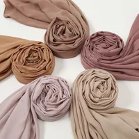 Fashion Plain Premium Heavy Mariffon Hijab Scarpe musulman Long châles de grande taille enveloppe le bandeau de bande