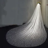 Sparkly Bling Bridal Wedding Veils Bridal Veils Long Cathedral Length Sequined Beads Bride Veil With Comb X0726213s
