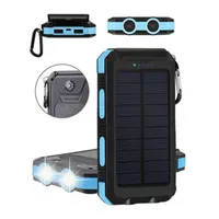 Phone Power Banken 10000mah Dual USB Solar Ladegerät wasserdichte LED Light Bank mit Compass Outdoor -Notladebeleuchtungsausrüstung