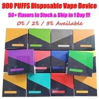 Delivery Duty Paid 800 Puffs 0%-2%-5% Strength E Cigarette Disposable Vape Device Pod Pen Cartridge 650mAh Battery 3.2mL Pre-Filled Package 1.6ohm coil OEM ODM Available