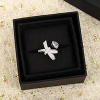 S925 silver Top quality charm punk band ring with all diamonds and butterfly shape in platinum color for women engagement jewelry gift have box stamp PS4177A
