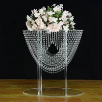 decoration Tall Acrylic Crystal Table Centerpiece Wedding Chandelier Flower Stand Wedding Centepiece Christmas Decorations imake083