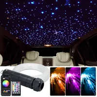 DC12V 6W RGB Car Roof Star Lights LED Fiber Optic star ceiling Light kits 2M 0.75mm 100460pcs Optical fiber with RF control
