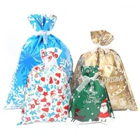 Noel Dekorasyonları 15/30 PCS Noel Baba Bag Şeker Kar Tanesi Crisp Drawstring Merry Dekorasyon Ürünleri Çerezleri Ambalaj Çantaları