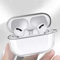 For Airpods pro air pods 3 airpod 2 Headphone Accessories Solid Transparent TPU Silicone Cute Protective Earphone Cover Apple Wireless Charging Box Shockproof Case
